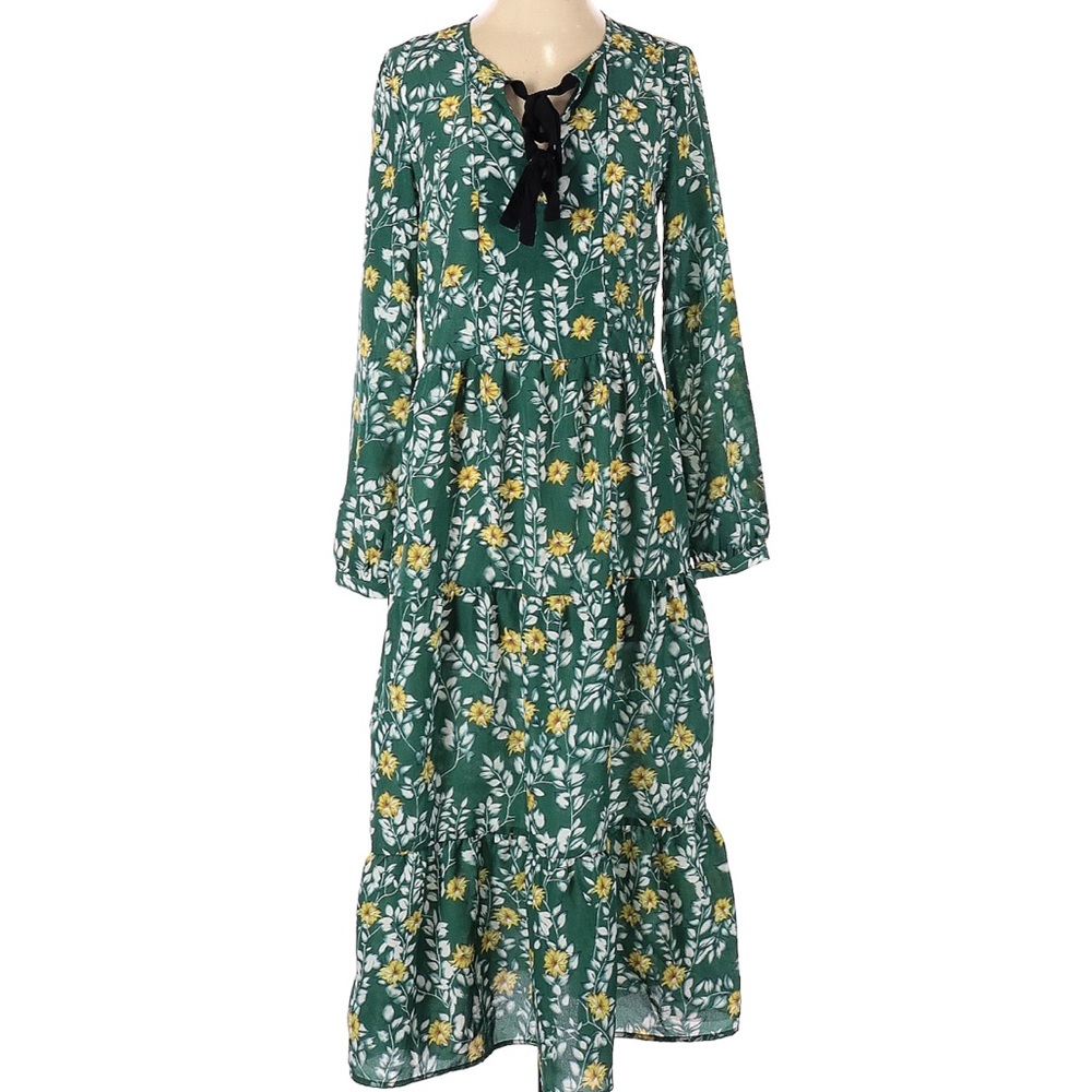 VILA Green Floral Maxi Dress